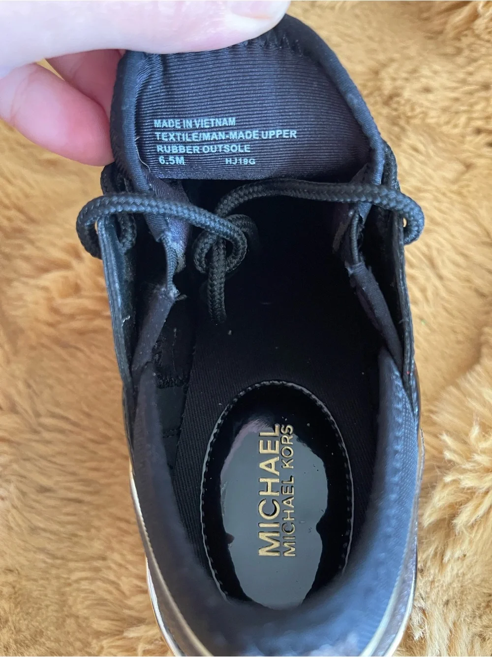 Michael Kors NWOT Black and White MK Logo Lace-Up Wedge Sneakers